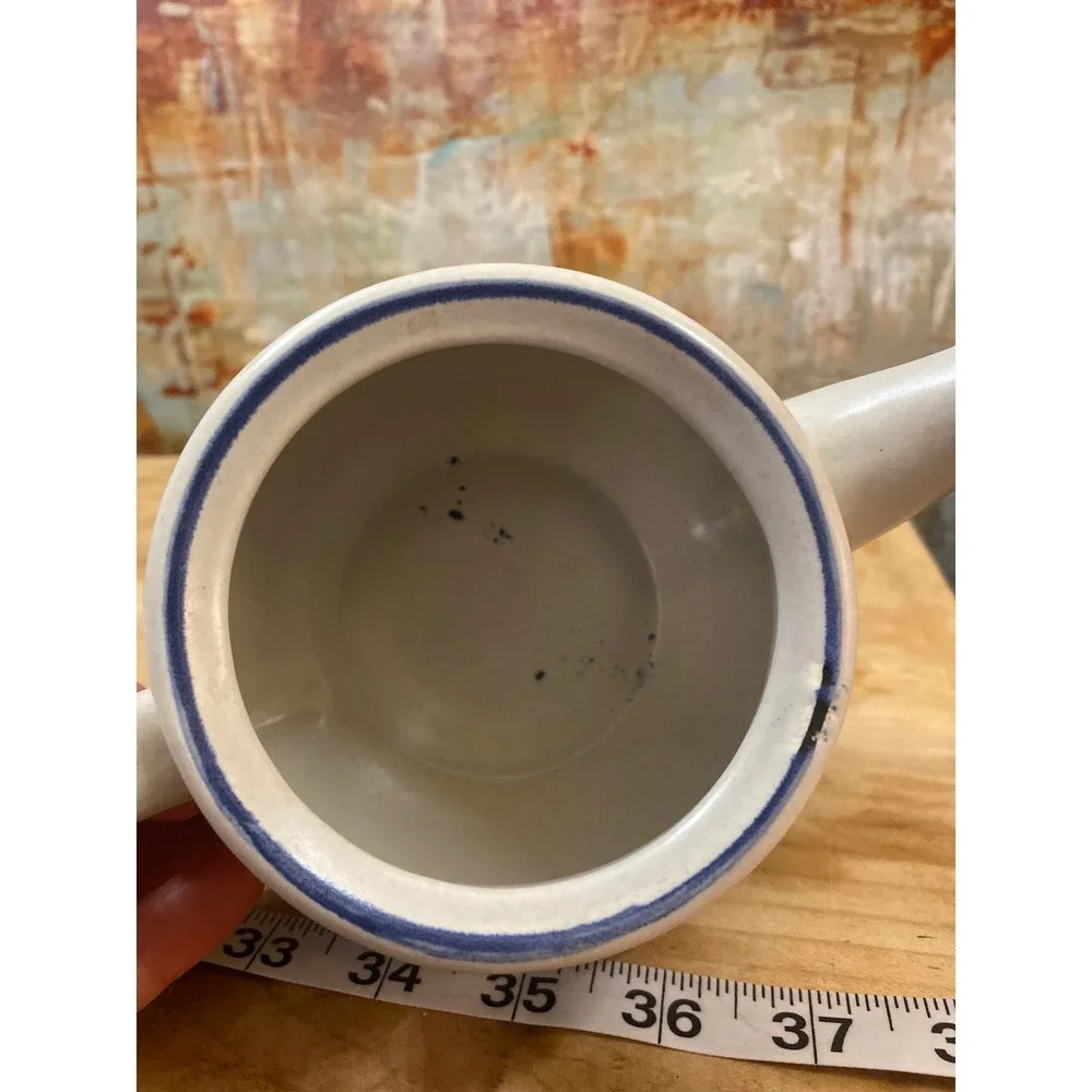 Pfaltzgraff Blue Floral‎ Stoneware Teapot Small Individual Salt Glaze Pottery